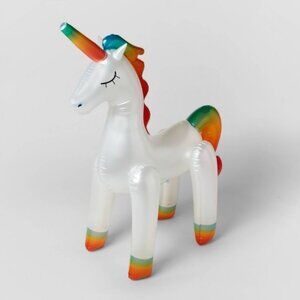 Unicorn Inflatable Sprinkler Rainbow Mane By Sun Squad NWT